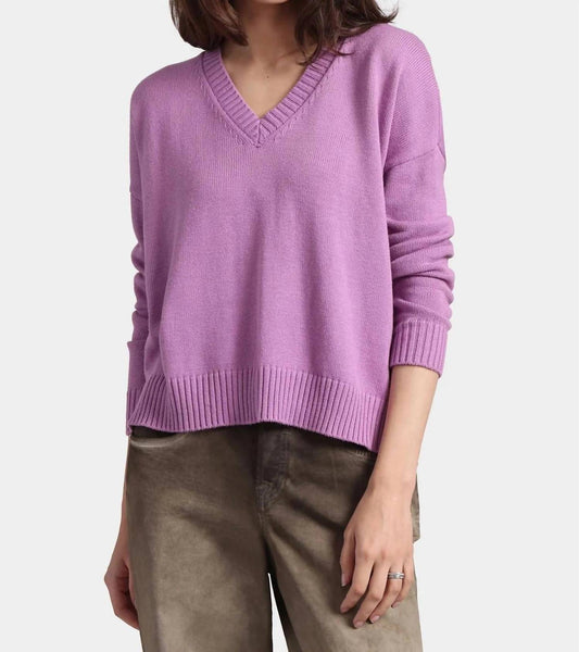 Minnie Rose - Cotton Cashmere Boxy V-neck Sweater