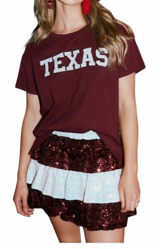 Fantastic Fawn - Sequin Texas Stars & Fringe T-Shirt