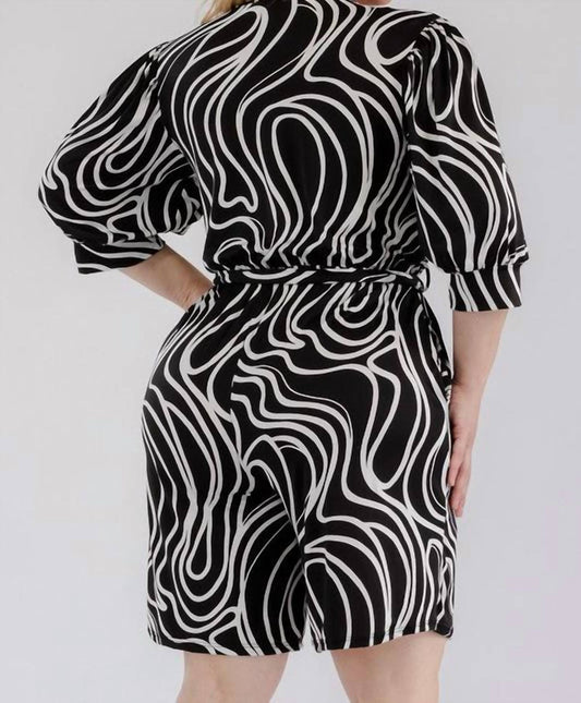 Karen T Design - Swirl Print Wrap Romper