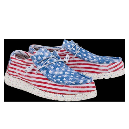 Hey Dude - Wally Patriotic Stars and Stripes Shoe