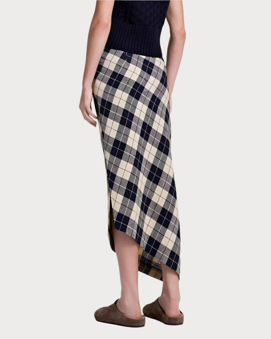 Smythe - Asymmetrical Plaid Skirt
