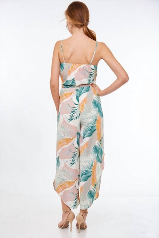 Llove - Tulip Cut Tropical Jumpsuit