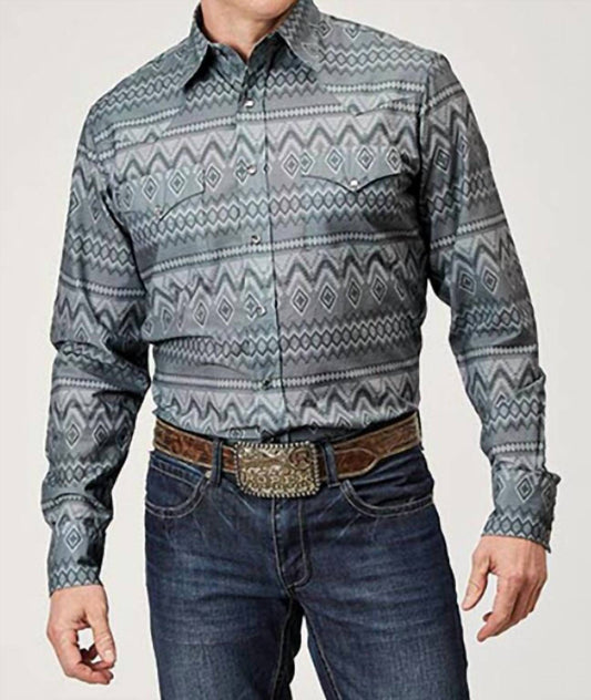 Roper - Men's West Made Snap Western River Aztec Shirt