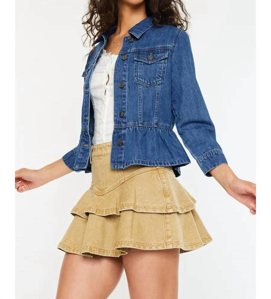 Kancan - CLASSIC FIT PEPLUM DENIM JACKET