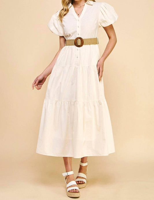 Pinch - Button Down Belted Maxi Dress