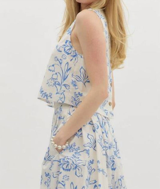 Entro - Picasso Sleeveless Top And Midi Skirt Set