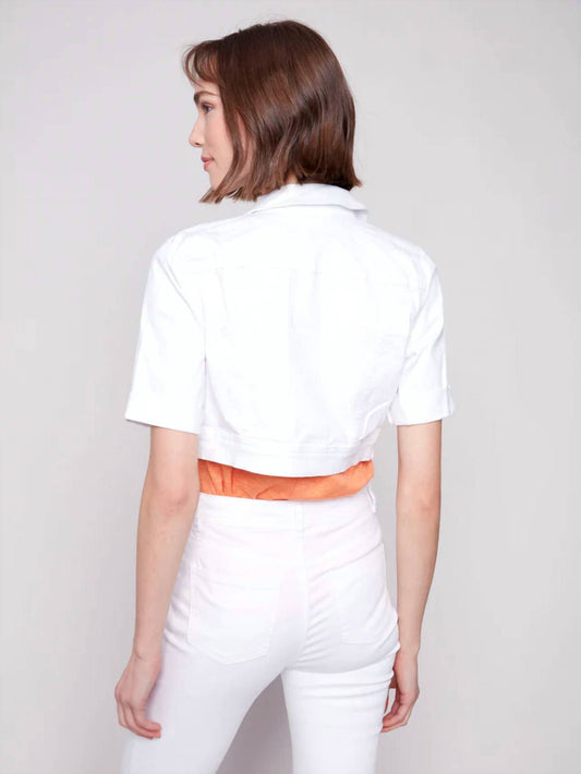 Charlie B - Cropped Jean Jacket With Short Sleeve