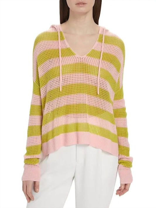 Atm - Cashmere Mesh Stripe Hoodie