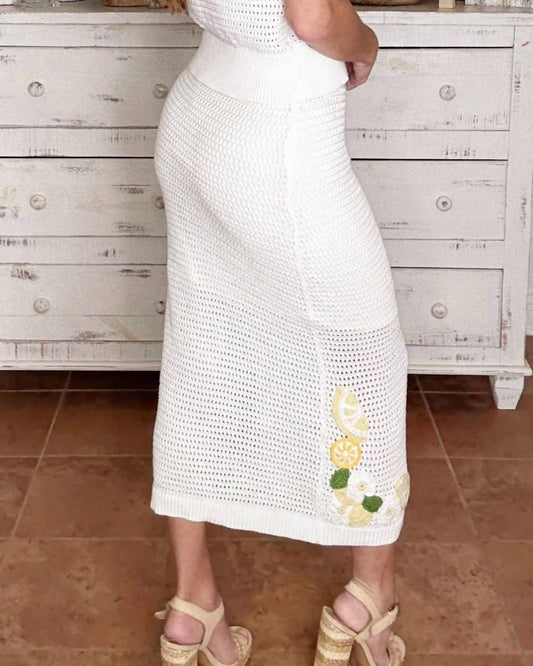 Skies Are Blue - Lemon Knit Skirt