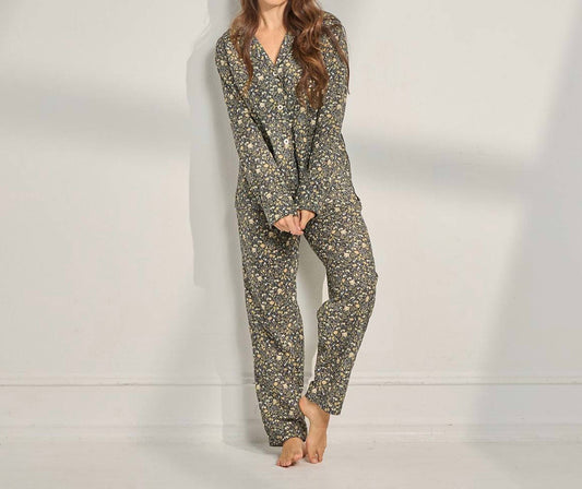 The Sleep Code - Floral Organic Cotton Long Pajama Set