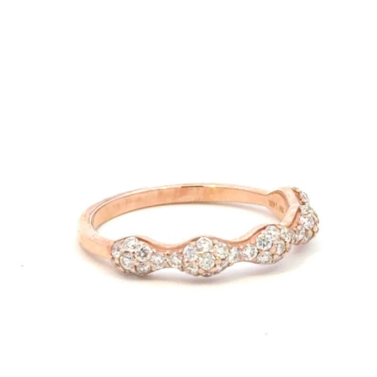 Aamiaa - 0.51 Carat Natural Diamond Scalloped Pavé Band - directbrandpartner - jewelry - pink