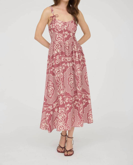 Blu Pepper - Floral Damask Midi Dress