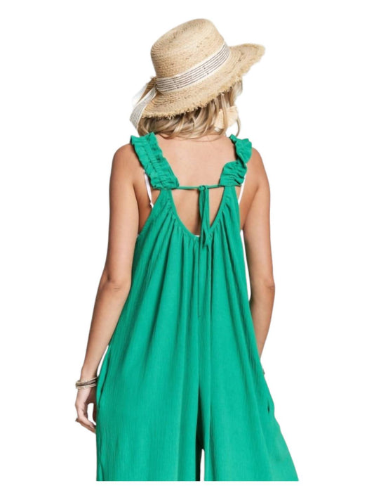 Madelyn - Elastic Ruffle Shoulder Jumpsuit