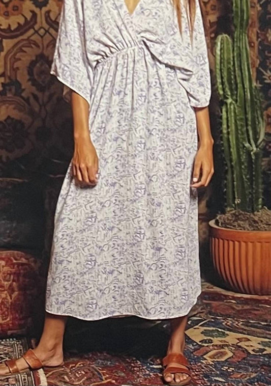 Bucketlist - Ivory/Blue Kimono Dress