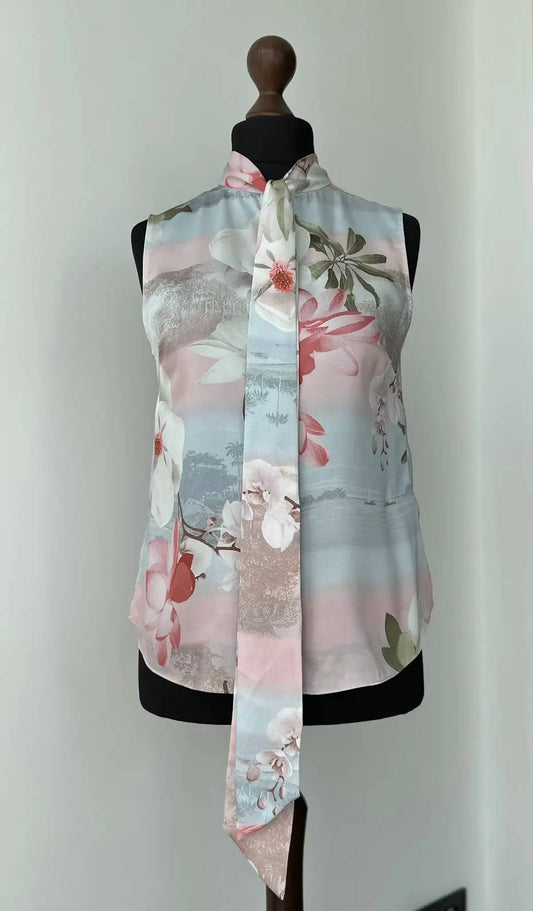 Ted Baker - Mint choc chip tie neck blouse