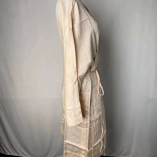 Ettitude - Women's Long Sleeve Lightweight Sateen Knee-length Robe