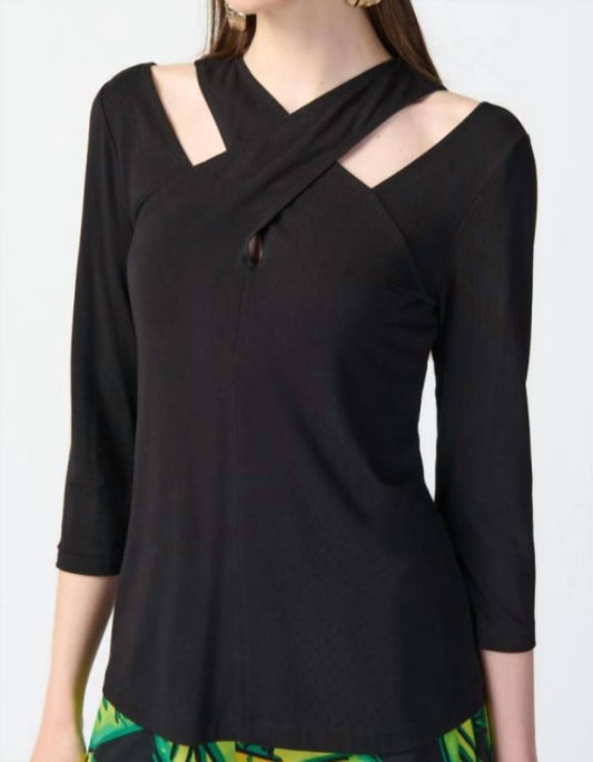Joseph Ribkoff - Bamboo Jersey Cutout Top