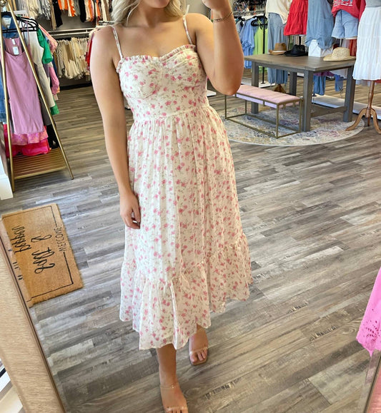 Storia - Rose Print Midi Dress