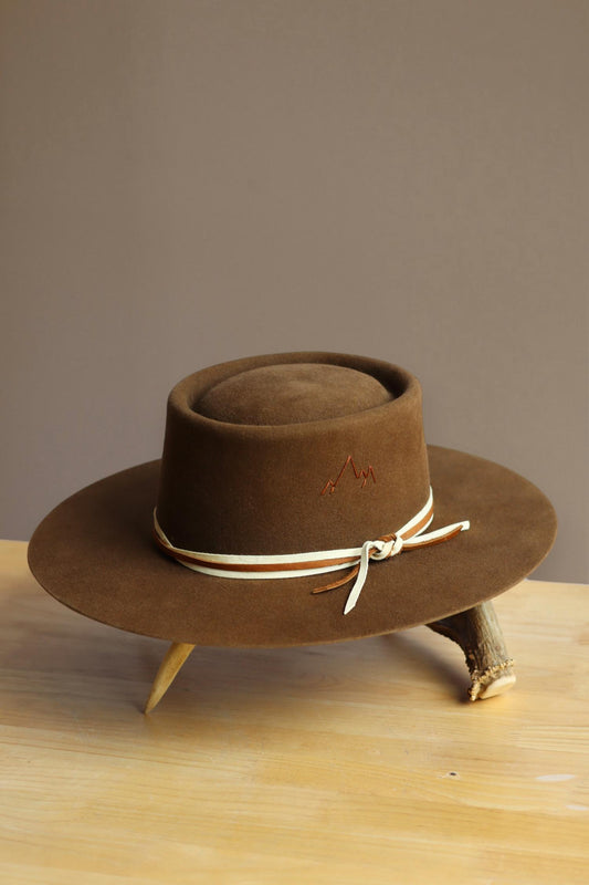 Jw Bennett - Unisex Western 50x Teardrop Flat Brim Hat
