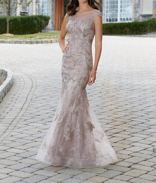 Mgny - Sheer Neckline Sequin Dress