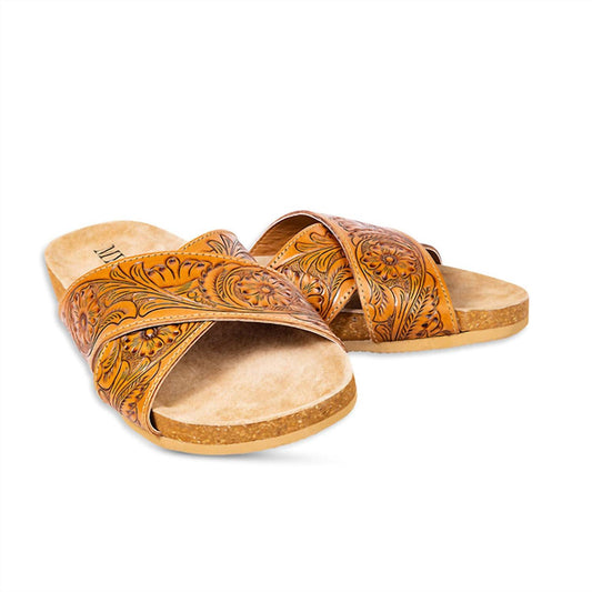 Myra - Women's Gracie Hand Tooled Sandals
