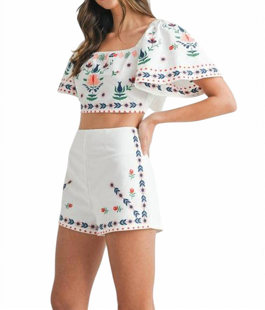 Mable - Ember Embroidered Short Set