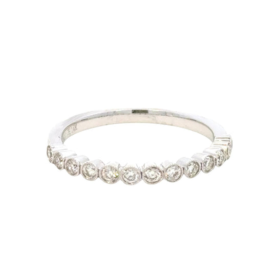 Aamiaa - 0.30 Carat Natural Diamond Round Brilliant And Baguette Band Ring - Size 6.5