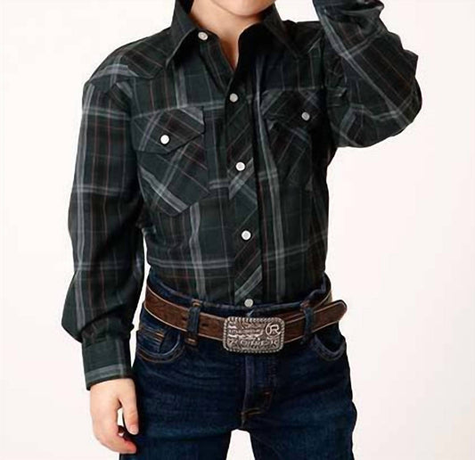 Roper - Boys Plaid Long Sleeve Shirt