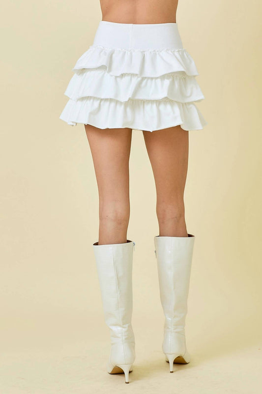 Day + Moon - Multi Tiered Knit Mini Skort