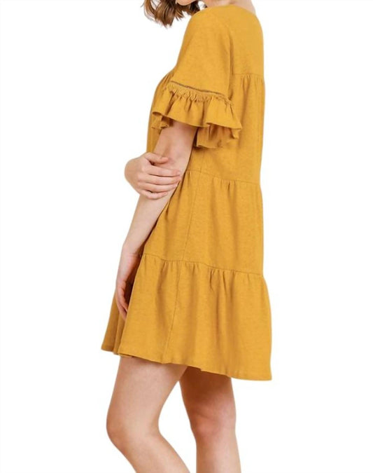 Umgee - Ruffle Sleeve Tier Dress