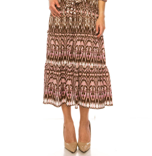 Maison Tara - Belted Abstract Print Dress