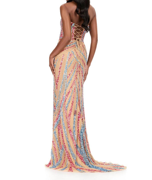 Ashleylauren - Lace Up Sweetheat Prom Dress