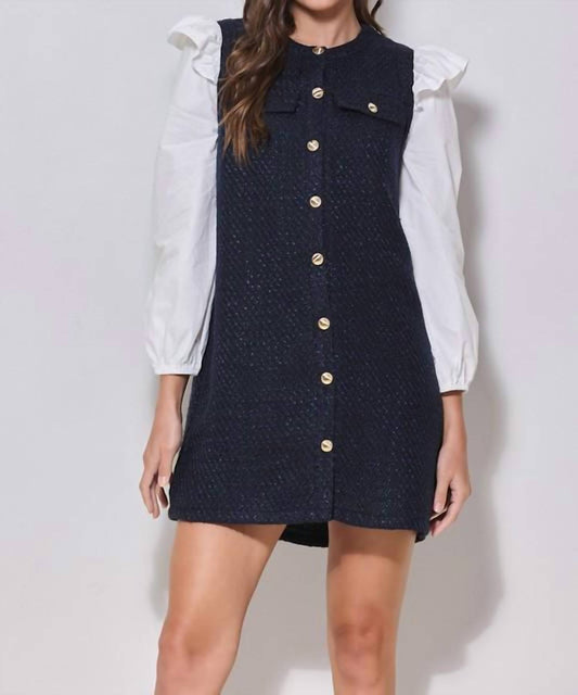 Able - Tweed Dress - blue - clothing - dresses