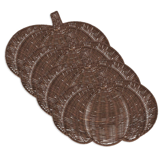 Saro Lifestyle - Fall Harvest Rattan Pumpkin Placemat - Set of 4