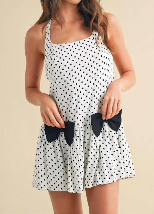 Knit & Lounge - Polka Dot Halter Babydoll Mini Dress