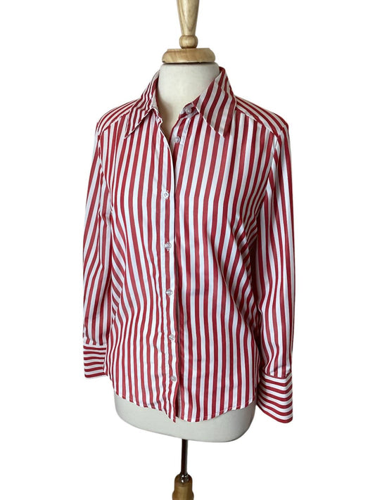 Tea & Cup - Women's Long Sleeve Striped Blouse