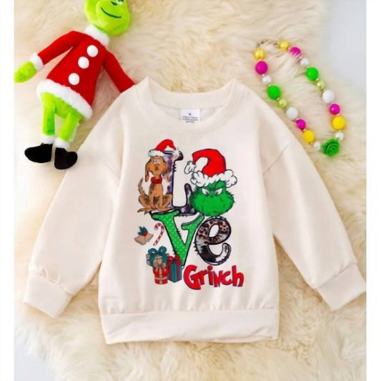 Kidscharm - Girl's Christmas Grinch Sweatshirt