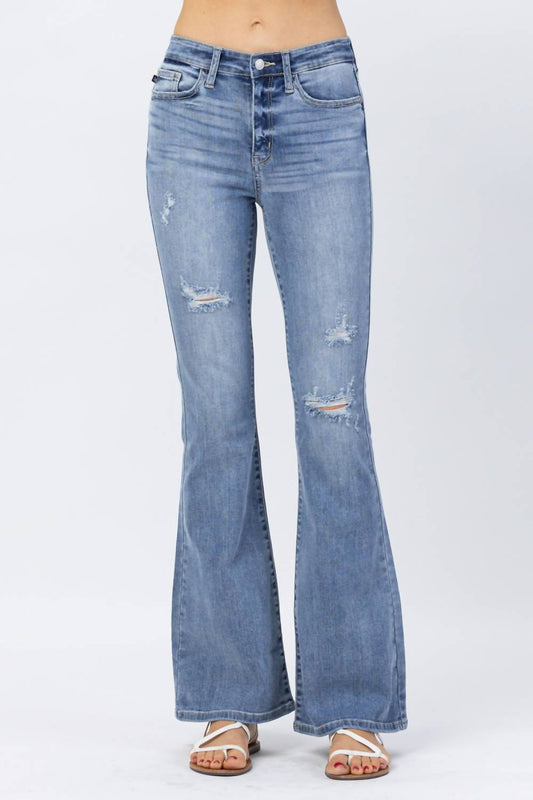 Judy Blue - Hi-rise Destroyed Flare Jeans