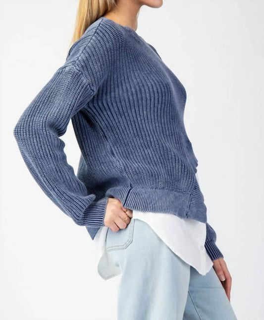 Ee:Some - Asymmetrical Sweater Layered Shirt