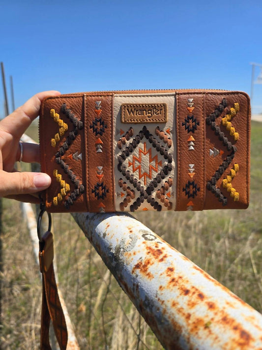 Wrangler - Women's Western Leather Wristlet Purse