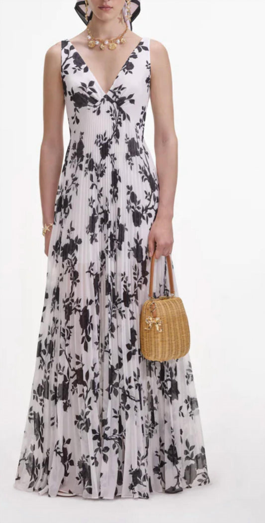 Self-Portrait - Floral Print Chiffon Maxi Dress