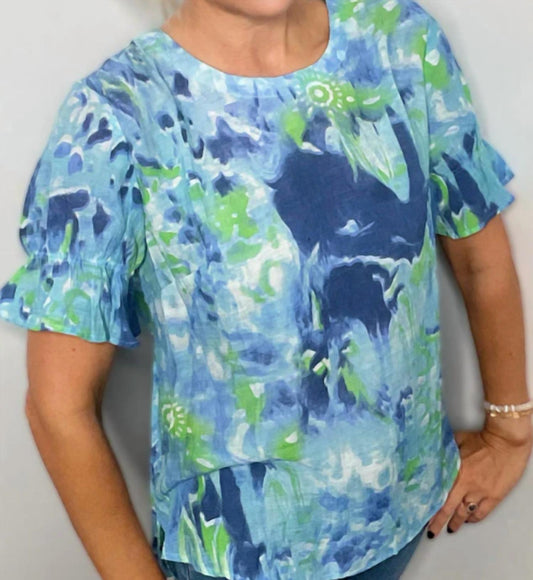 Ethyl - Ocean Breeze Blouse
