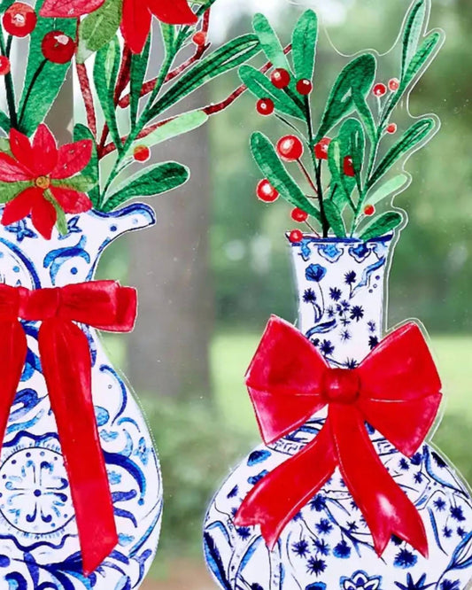 Sip Hip Hooray - Christmas Topiaries Acrylic Door Hanger