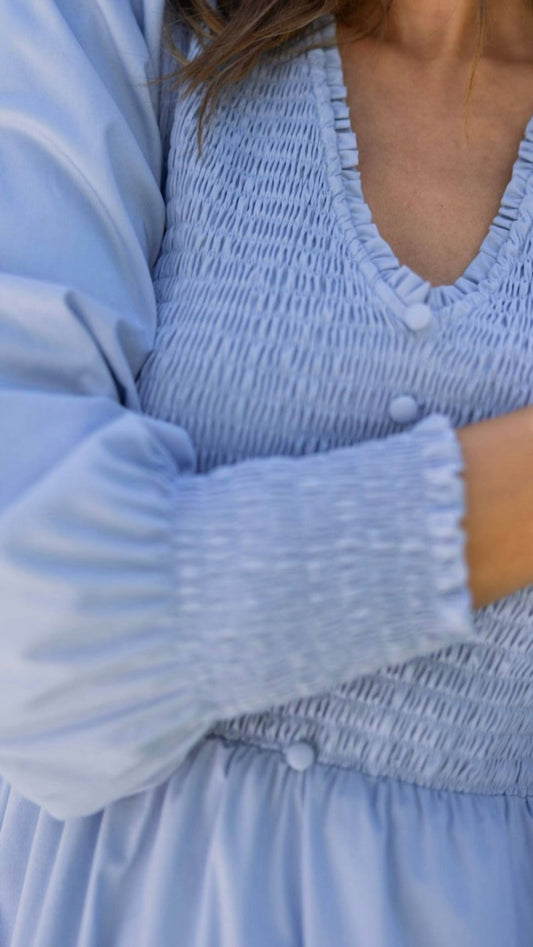 Ivy Coast - Bridgette Smocked Puff Sleeve Maxi Dress With Upf 50+