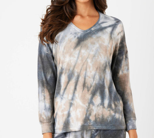 French Kyss - Marble Wash Long Sleeve V-Neck Tio