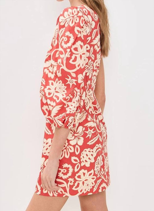 Dress To - One-shoulder Floral Print Mini Dress