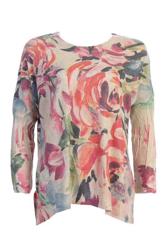 Jess & Jane - Women's Sonata High Low Sweater Knit Dolman Top