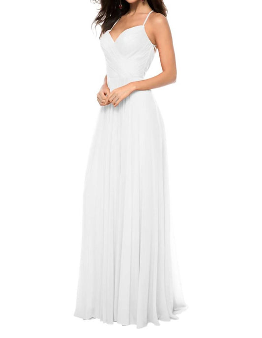 Sherri Hill - Chiffon Front Cross V-Neck Maxi Dress