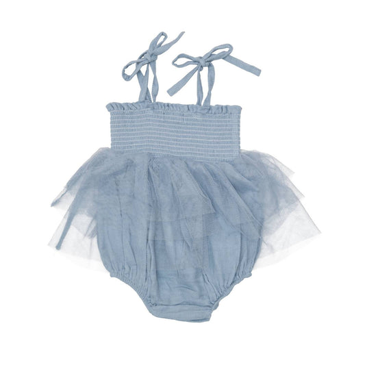 Angel Dear - Girls Soft Chambray Tutu Bubble Dress