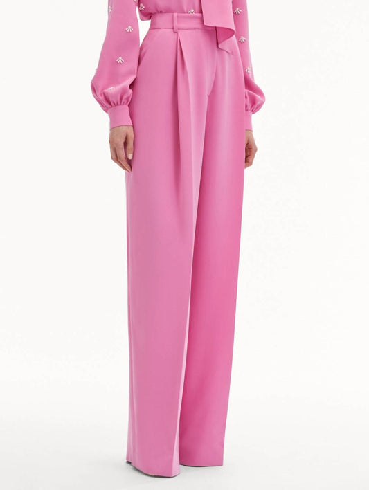 Oscar De La Renta - Wide Leg Silk Georgette Pants